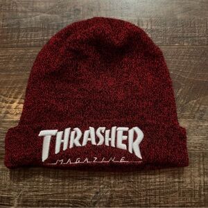 Thrasher Magazine Flame Logo Beanie Burgundy Skate Hat